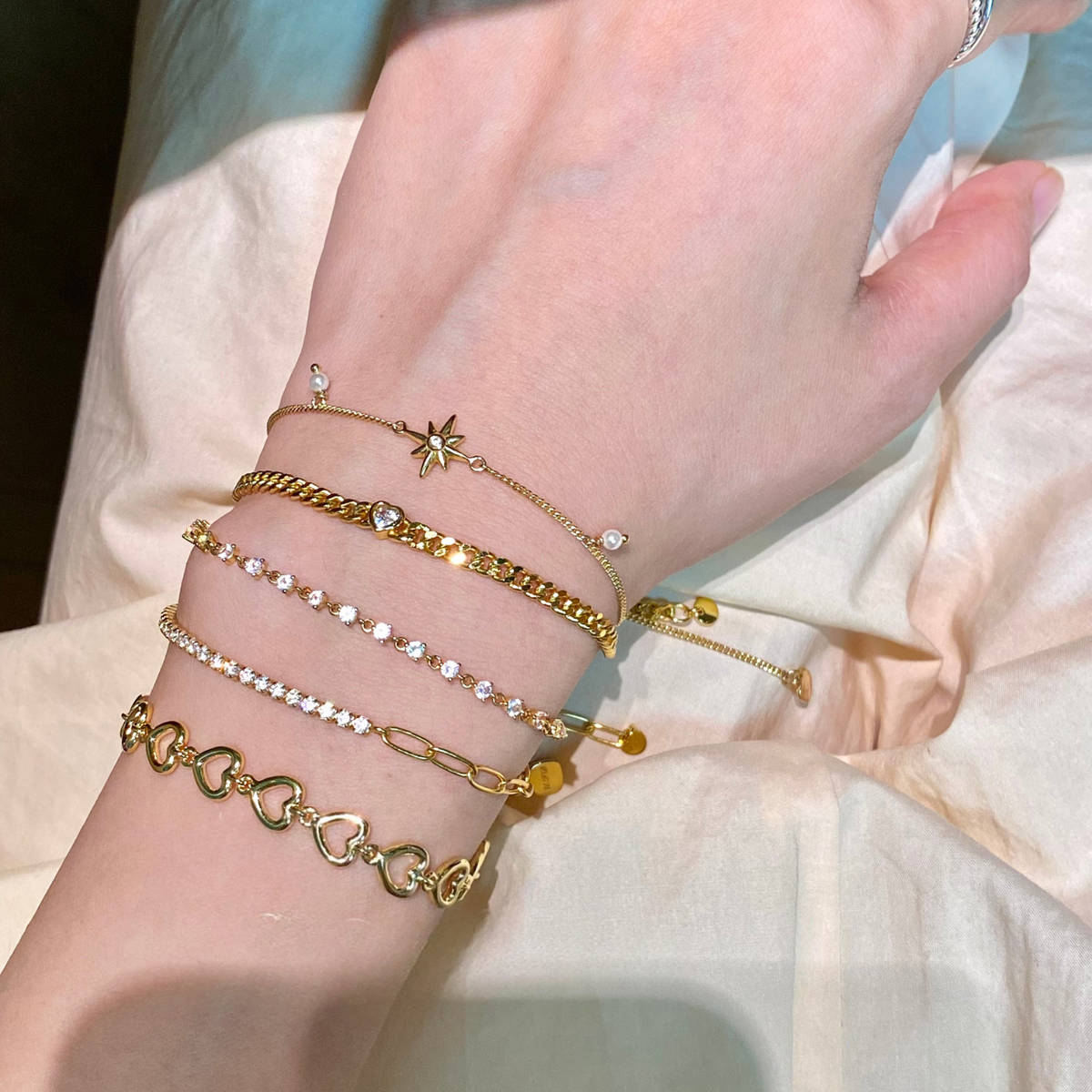 Silver Cuban Stacking Bracelet