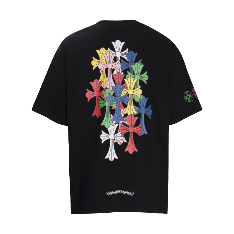 Chrome Hearts Multi-Design Gothic Cross & Horseshoe Graphic T-Shirts (Black/White)