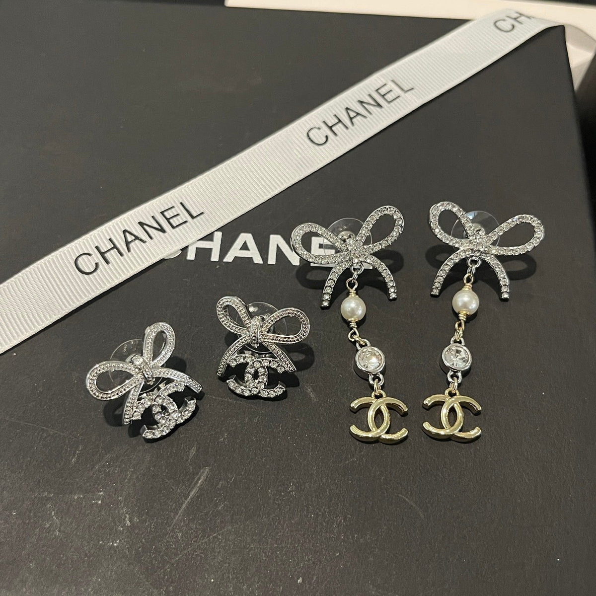 Chanel Double Knot Necklace Bracelet Earrings