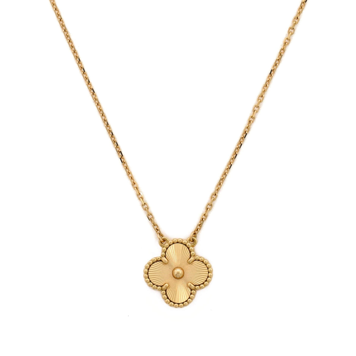 VCA  5 Motifs Bracelet Necklace Earrings Guilloche 18K Yellow Gold